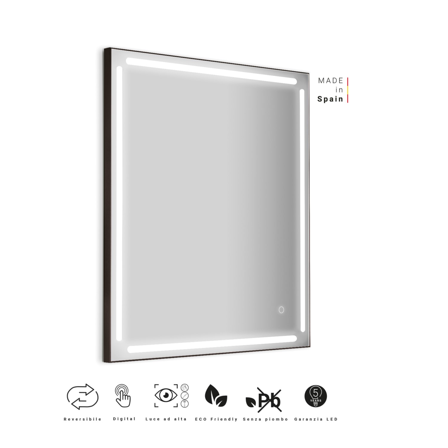 gedy-paul-miroir-60x80-cm-cadre-noir-mat image 3