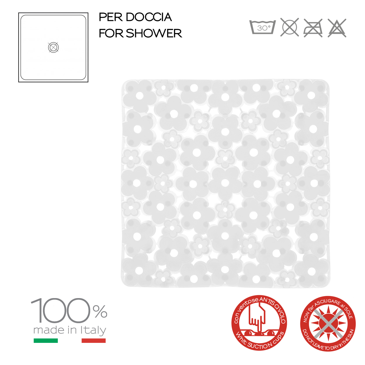 gedy-margherita-tapis-de-douche-53x53-cm-transparent image 4