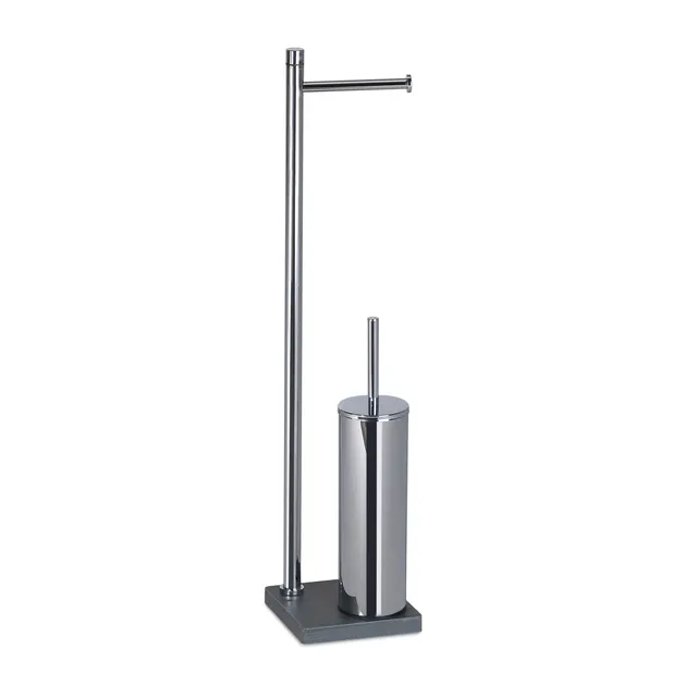 gedy-trilly-ensemble-porte-papier-et-brosse-wc-gris image 1