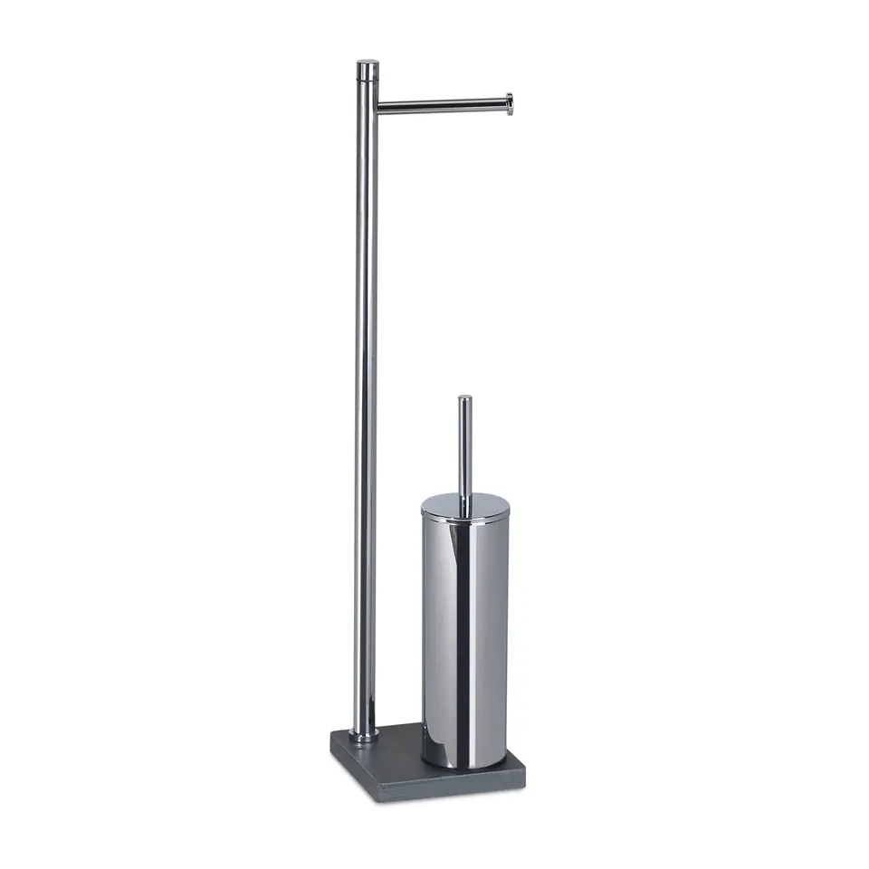 gedy-trilly-ensemble-porte-papier-et-brosse-wc-gris image 1